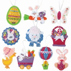 Herrschners Bunny Trail Ornaments Felt & Sequin Kit