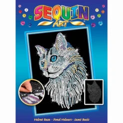 KSG Crafts White Cat Sequin Kit -Robotime Zone 041711 2 33143.1638372032