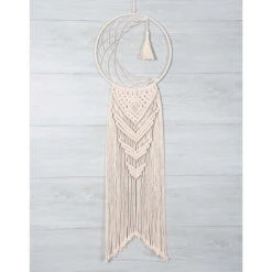 Solid Oak Moon Dreamcatcher Wall Hanging Macrame -Robotime Zone 041870 2 70988.1698255608