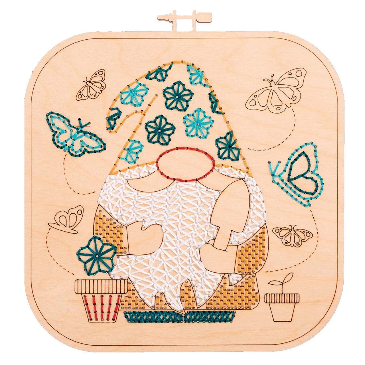 Leisure Arts Gnome Butterflies Wood Stitchery 3 Leisure Arts Gnome Butterflies Wood Stitchery