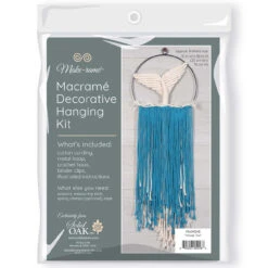 Solid Oak Whale Tail Wall Hanging Macrame -Robotime Zone 042399 3 85458.1684850898