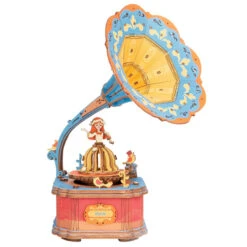 Robotime Vintage Gramophone Music Box Model - Wood
