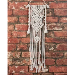 Solid Oak Three Triangles Macrame