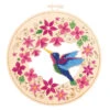Leisure Arts Floral Hummingbird Kit Wood Stitchery -Robotime Zone 042623 33934.1671504191