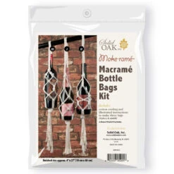 Solid Oak Bottle Bags Kit Macrame -Robotime Zone 042633 3 86410.1684851229