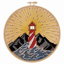 Leisure Arts Shining Lighthouse Kit Wood Stitchery