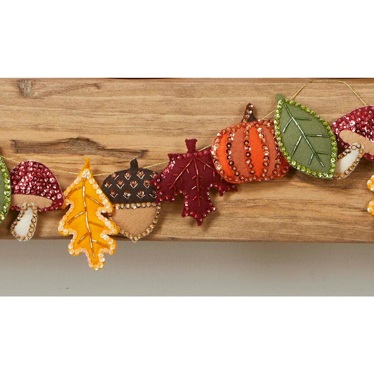 Herrschners The Colors Of Fall Garland Felt & Sequin Kit 4 Herrschners The Colors Of Fall Garland Felt & Sequin Kit - Image 2