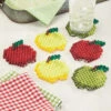 Herrschners Colorful Apples Coasters Pony Bead Kit -Robotime Zone 043571 86097.1693398309