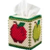 Herrschners Colorful Apples Tissue Box Cover Pony Bead Kit -Robotime Zone 043572 68195.1693398312