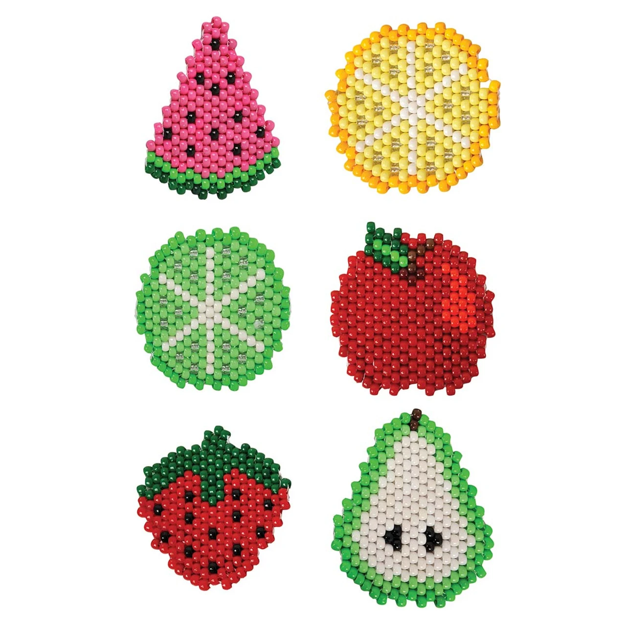 Herrschners Fresh Fruit Coasters Pony Bead Kit 3 Herrschners Fresh Fruit Coasters Pony Bead Kit