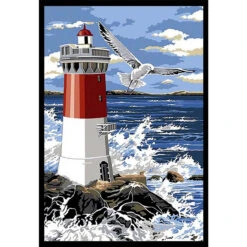Collection D'Art Lighthouse & Waves Diamond Painting