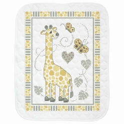 Baby By Herrschners Giraffe Spots Baby Quilt Stamped Cross-Stitch
