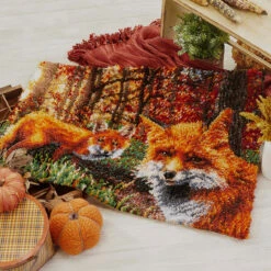 Herrschners Woodland Foxes Latch Hook Kit -Robotime Zone 131923 2 82657.1693411212