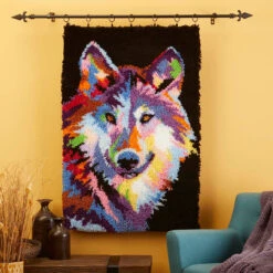 Herrschners Abstract Wolf Latch Hook Kit -Robotime Zone 131934 2 19050.1693411252