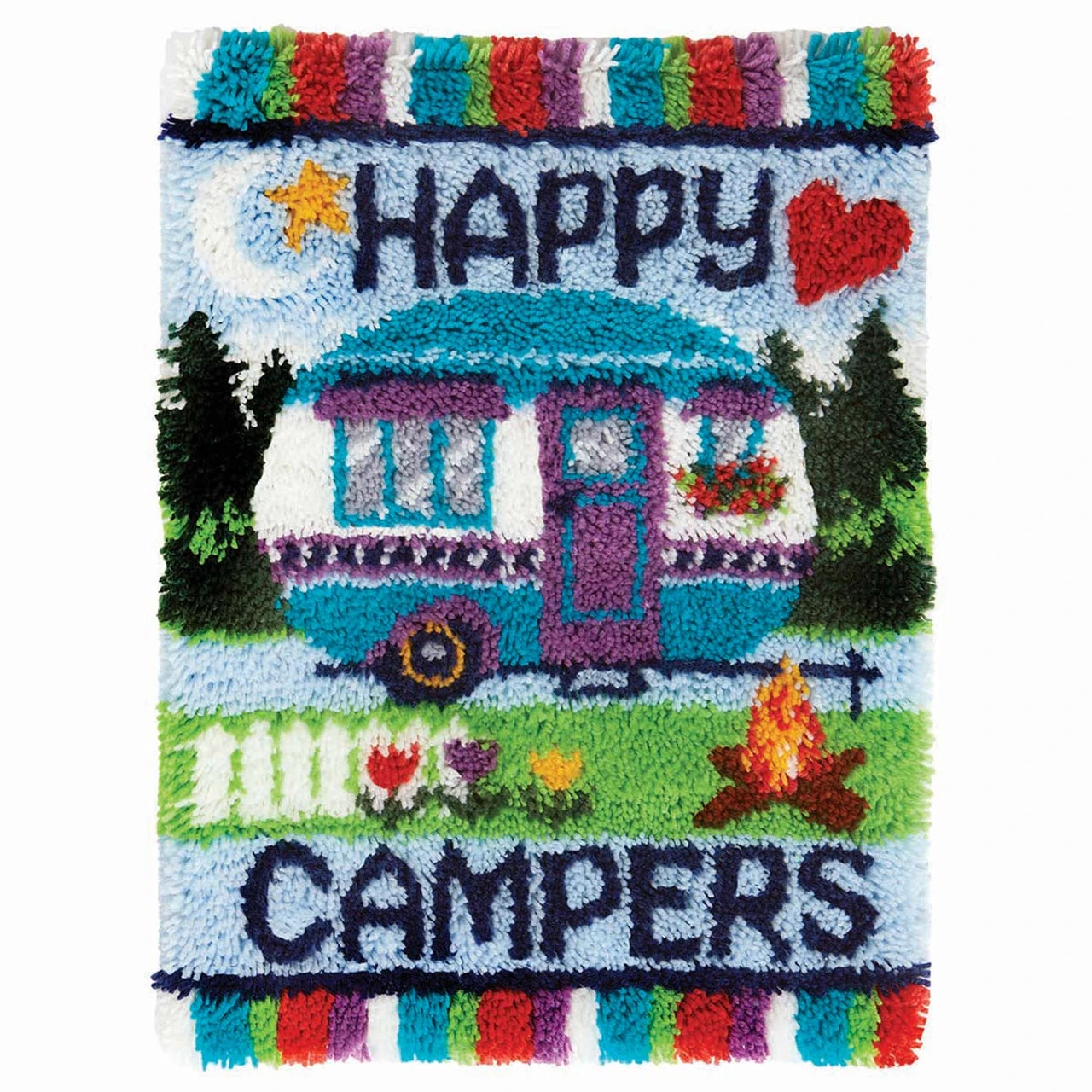 Herrschners Happy Campers Latch Hook Kit 3 Herrschners Happy Campers Latch Hook Kit