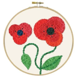 Herrschners Poppies Punch Hoop Punch Needle Kit