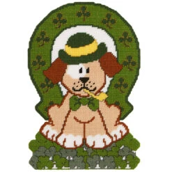 Herrschners Lucky Irish Pup Wall Hanging Plastic Canvas Kit