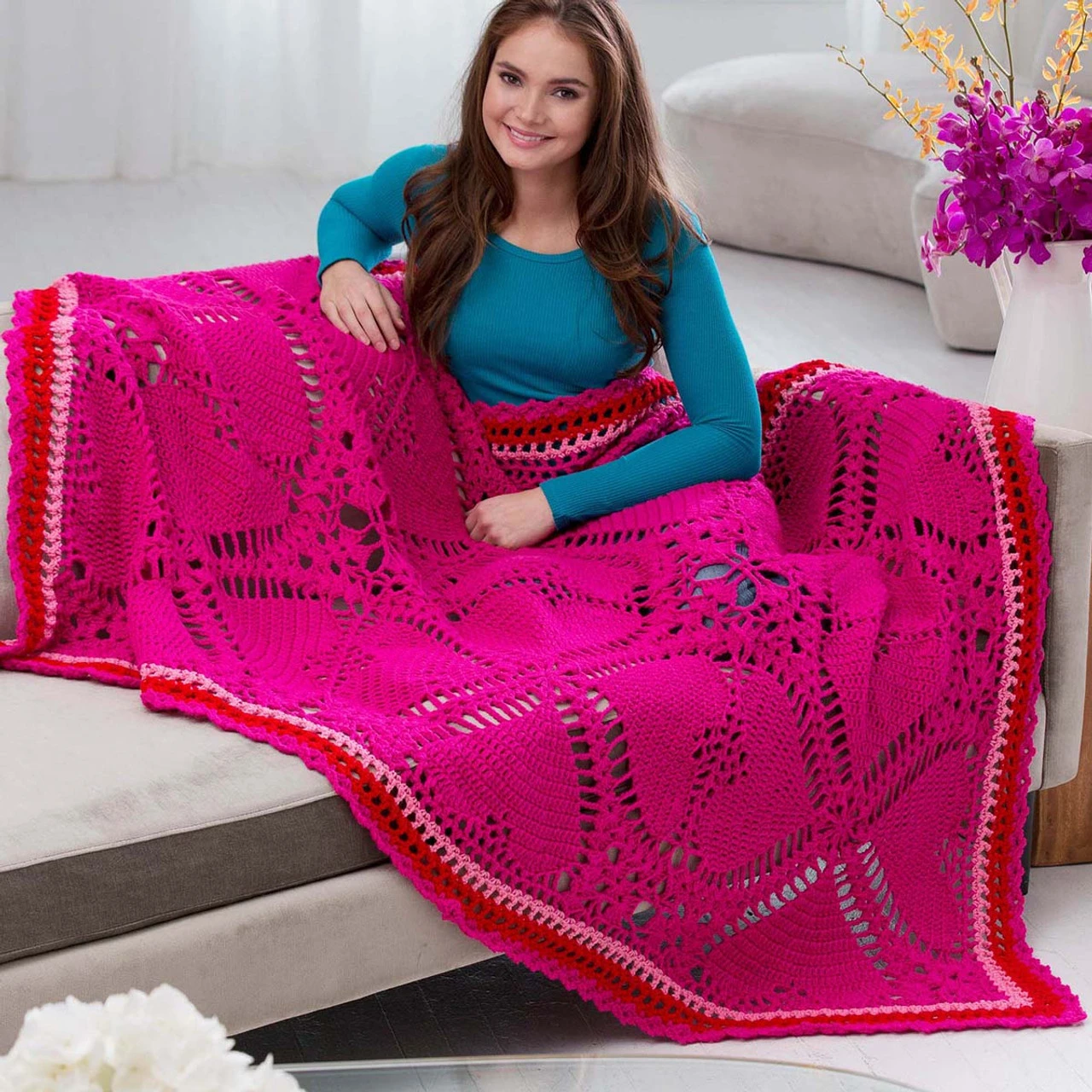 Red Heart Love My Valentine Throw Crochet Kit 3 Red Heart Love My Valentine Throw Crochet Kit