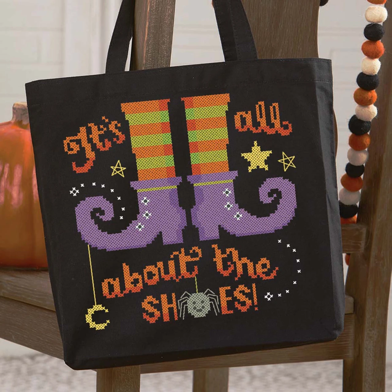 Herrschners All About The Shoes Canvas Tote Bag Stamped Cross-Stitch Kit 3 Herrschners All About The Shoes Canvas Tote Bag Stamped Cross-Stitch Kit