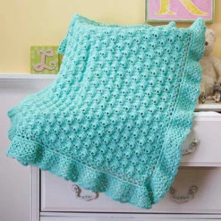 Herrschners Baby's Cherished First Blanket Crochet Kit