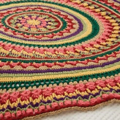 Red Heart Circular Fall Mandala Throw Crochet Kit -Robotime Zone 204001 2 53897.1693427344