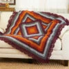 Herrschners Autumn Lace-Edged Granny Square Throw Crochet Kit -Robotime Zone 204353 11400.1693938755