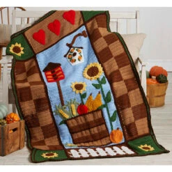 Herrschners Make Mine Country Afghan Crochet Kit