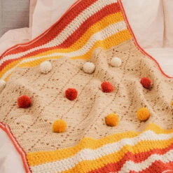 Red Heart Pompom Party Blanket Crochet Kit
