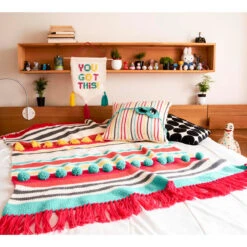 Red Heart Mighty Stripey Blanket Crochet Kit -Robotime Zone 205365 3 45113.1693428158