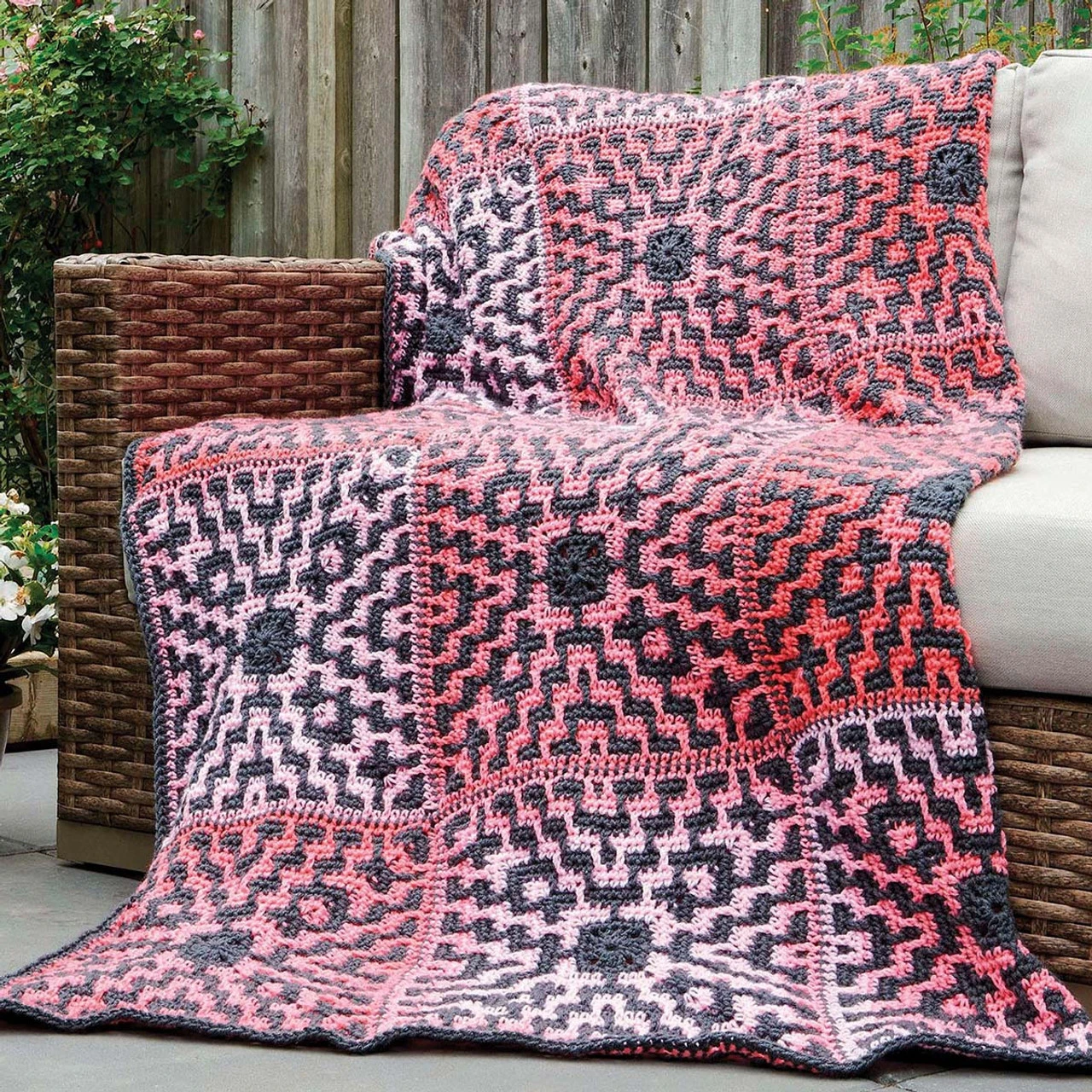 Red Heart Mosaic Motifs Blanket Crochet Kit 3 Red Heart Mosaic Motifs Blanket Crochet Kit