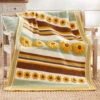 Herrschners Sunflowers & Stripes Afghan Crochet Kit -Robotime Zone 206161 30749.1693428502