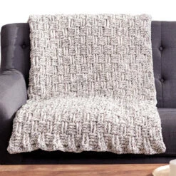 Bernat Basket Weave Blanket Crochet Kit