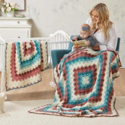 Herrschners Cherry Blossom Afghans Crochet Kit