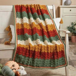 Herrschners Fallen Leaves Afghan Kit