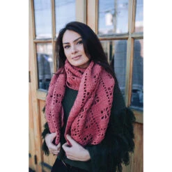 Lion Brand Lacy Windows Shawl Crochet Yarn Kit