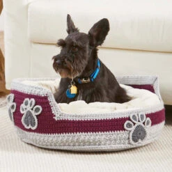 Herrschners Cozy Dog Bed Crochet Kit