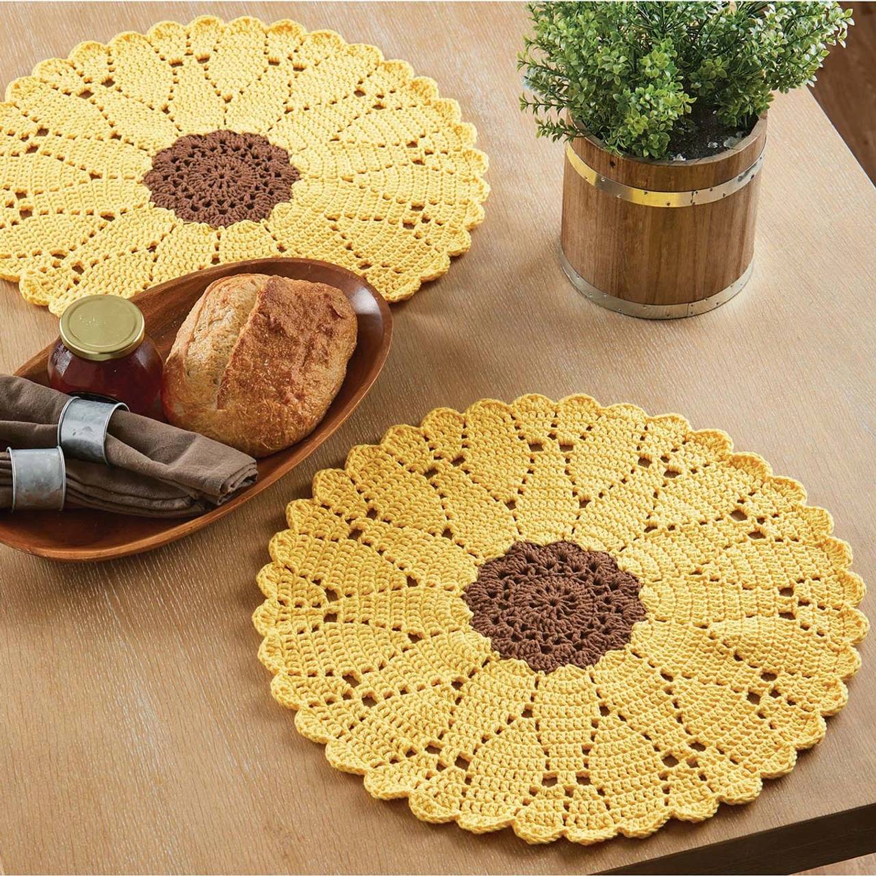 Village Yarn Sunflower Table Topper Crochet Kit 3 Village Yarn Sunflower Table Topper Crochet Kit