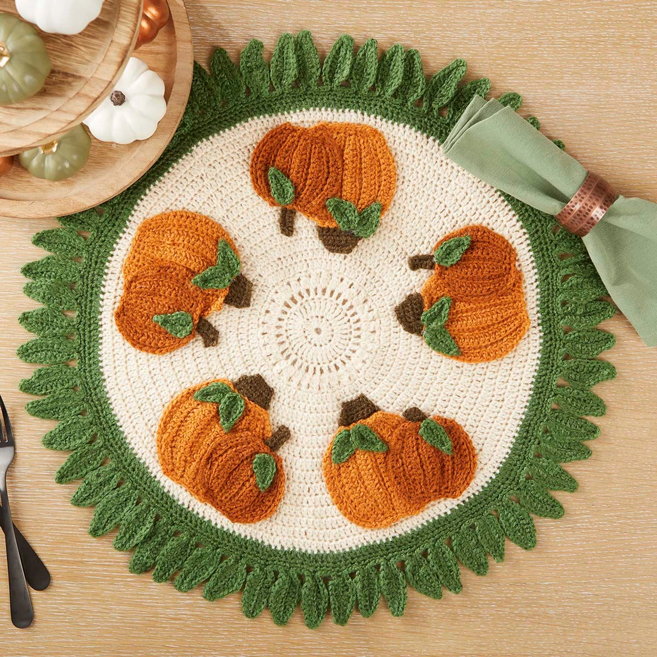 Herrschners Pumpkin Patch Table Topper Crochet Kit 3 Herrschners Pumpkin Patch Table Topper Crochet Kit