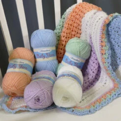 Herrschners Lollipops Baby Blanket Crochet Kit -Robotime Zone 244256 4 51075.1693432177