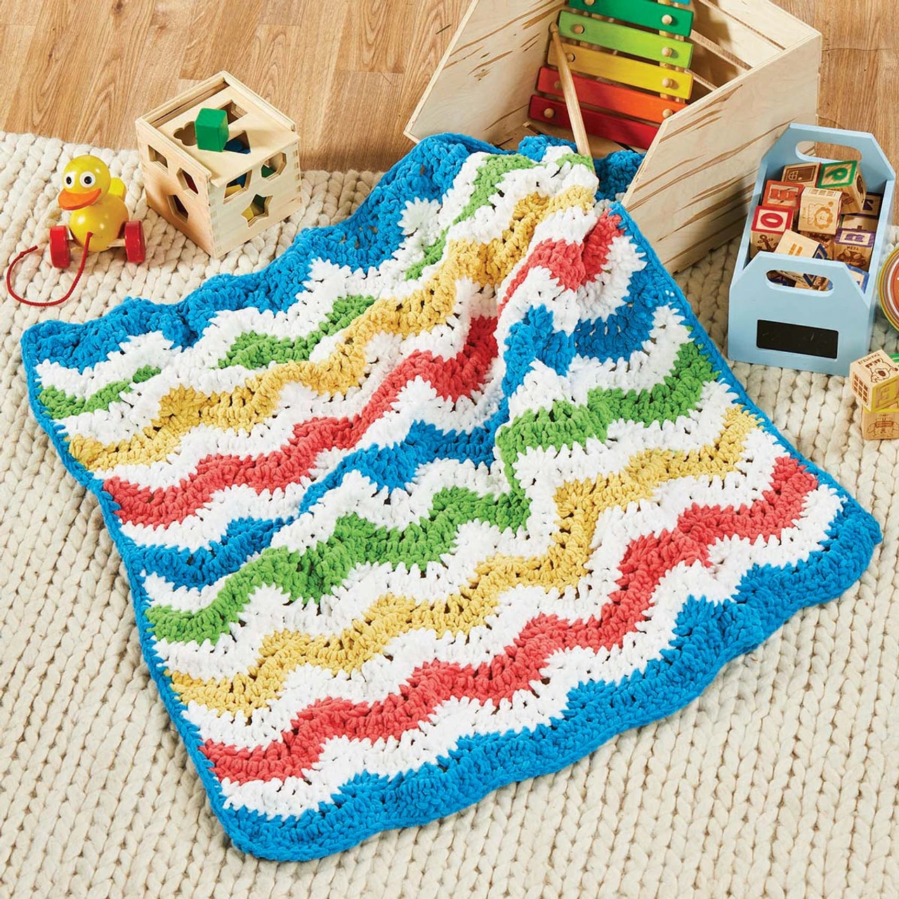 Herrschners Rainbow Waves Blanket Crochet Kit 3 Herrschners Rainbow Waves Blanket Crochet Kit