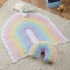 Herrschners Velvet Rainbow Blanket & Pillow Crochet Kit -Robotime Zone 246229 73188.1693432668