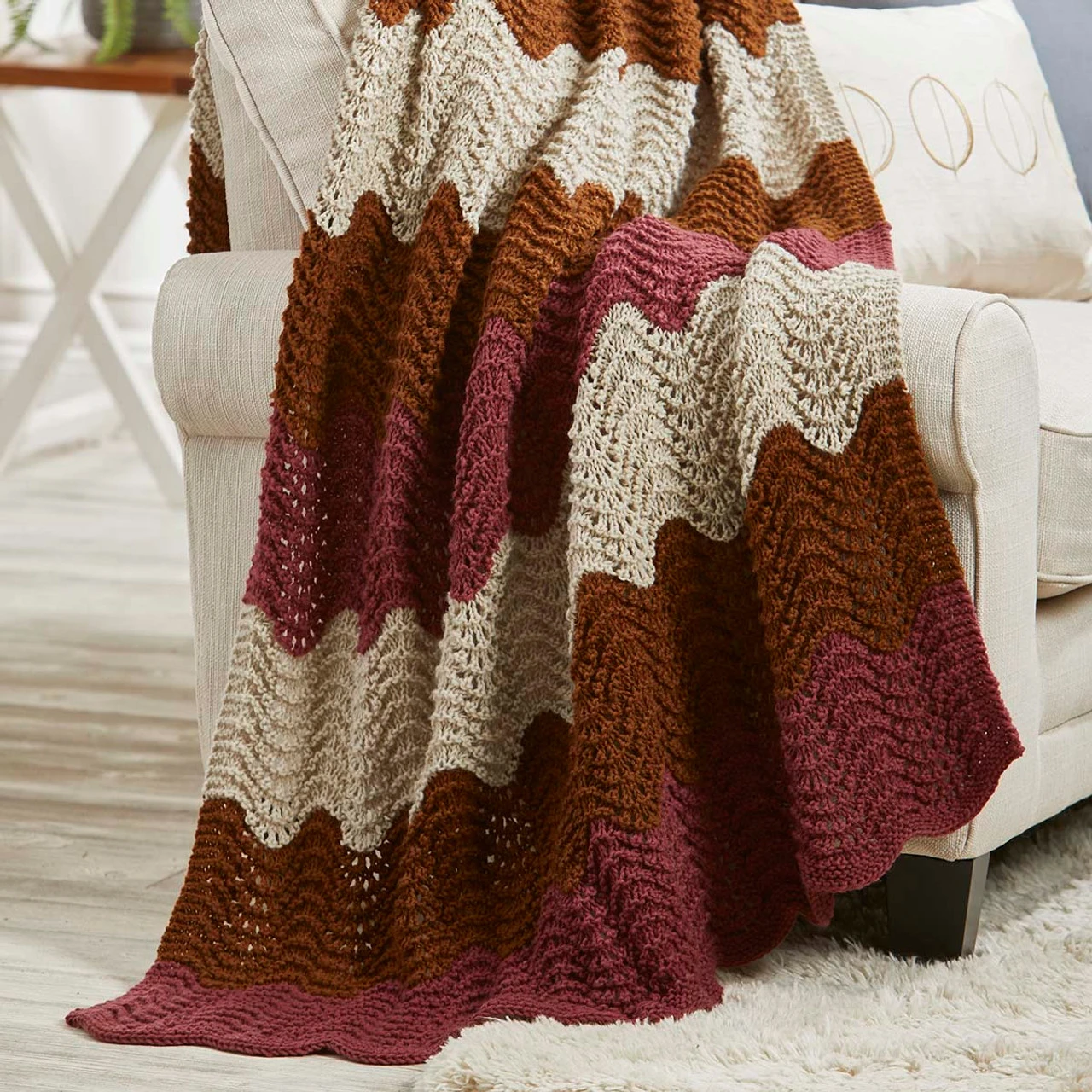 Herrschners Autumnal Sumac Knit Afghan Kit 3 Herrschners Autumnal Sumac Knit Afghan Kit