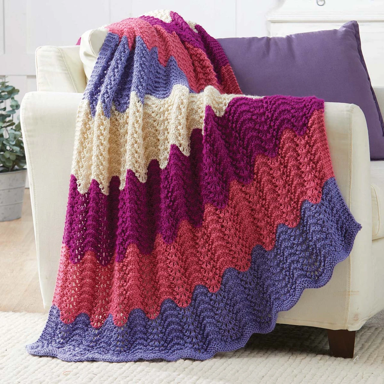 Herrschners Bell Heather Afghan Knit Kit 3 Herrschners Bell Heather Afghan Knit Kit