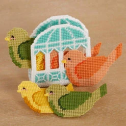 Herrschners Birdcage Coasters Plastic Canvas Kit