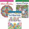 Dover Floral Alphabet, Heart Mandalas & Gnomes, Set Of 3 Coloring Book -Robotime Zone 359101 69616.1693438127