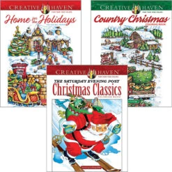 Dover Christmas Classics, Country & Home, Set Of 3 Coloring Book