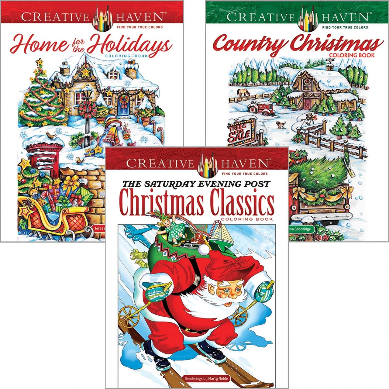 Dover Christmas Classics, Country & Home, Set Of 3 Coloring Book 3 Dover Christmas Classics, Country & Home, Set Of 3 Coloring Book