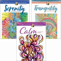Dover Calm, Tranquility & Serenity, Set Of 3 Coloring Book