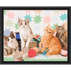 Herrschners Crafty Kittens Paint-by-Number Kit