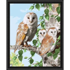 Herrschners Barn Owl Family Paint-by-Number Kit